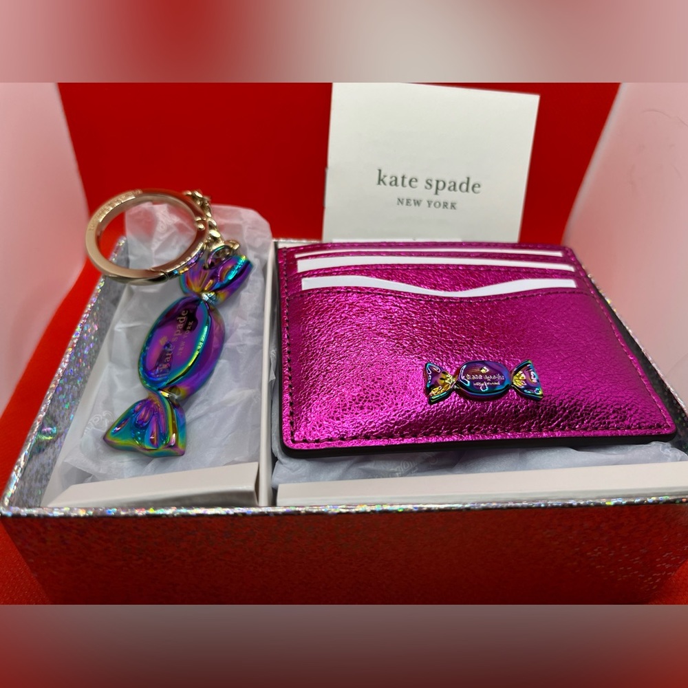 Kate Spade ♠️ NIB Candy Wallet & Key Chain NWT Boxed set. ♠️ Valentines 💘